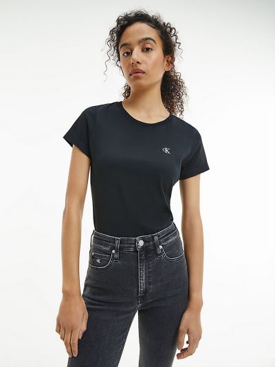 Calvin Klein Ruhák HU484133 | Calvin Klein Slim Organic Cotton Női Póló Fekete